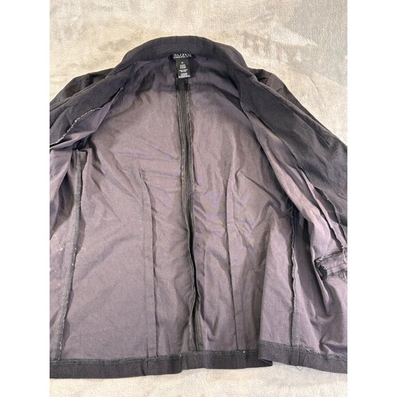 Soho Apparel LTD Jacket Women's Medium black blazer 3/4 Ruched sleeves - Picture 6 of 7